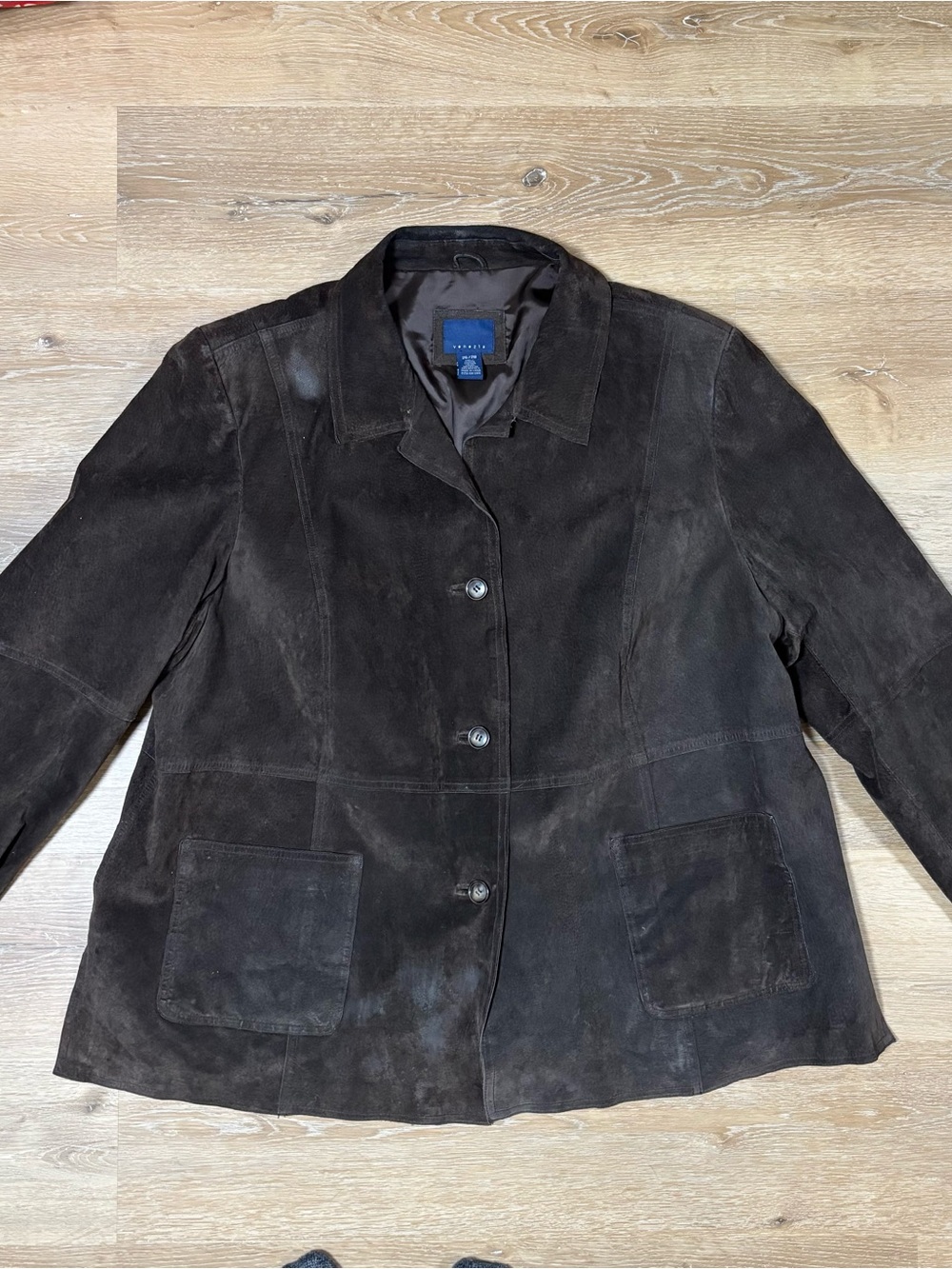 Venezia Dark Brown Suede Button-Front Jacket
